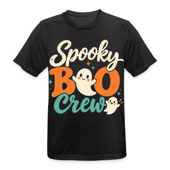 Spooky Boo Crew Retro Halloween-Geister - Männer T-Shirt atmungsaktiv - Schwarz - Vorne - AI Model Male 178 light (178cm)