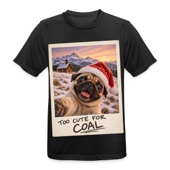 Too Cute For Coal Mops Selfie Weihnachten - Männer T-Shirt atmungsaktiv - Schwarz - Vorne - AI Model Male 178 light (178cm)