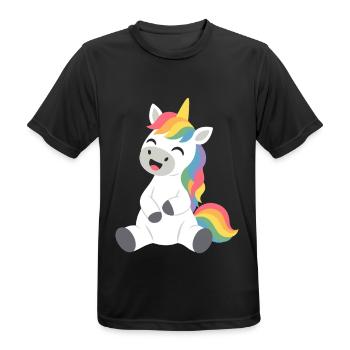 Einhorn märchenhaft lustig Fantasieillustration - Männer T-Shirt atmungsaktiv - Schwarz - Vorne - AI Model Male 178 light (178cm)