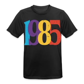 Geboren 1985 Geburtstagsgeschenk Geburtstag 85 - Männer T-Shirt atmungsaktiv - Schwarz - Vorne - AI Model Male 178 light (178cm)
