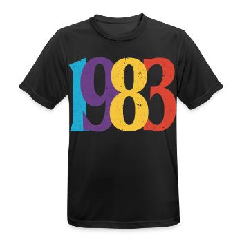 Geboren 1983 Geburtstagsgeschenk Geburtstag 83 - Männer T-Shirt atmungsaktiv - Schwarz - Vorne - AI Model Male 178 light (178cm)