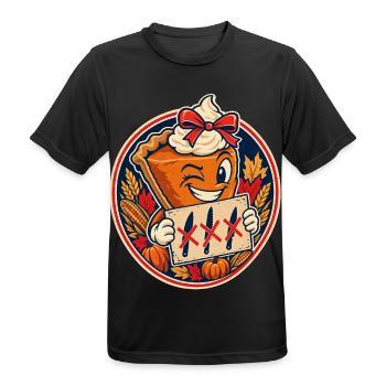 Thanksgiving Kürbiskuchen Zu Süß Zum Anschneiden - Männer T-Shirt atmungsaktiv - Schwarz - Vorne - AI Model Male 178 light (178cm)