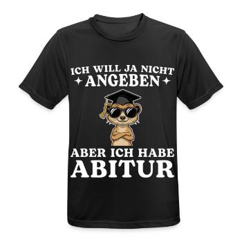 Abitur Will ja nicht angeben Bestandener Abschluss - Männer T-Shirt atmungsaktiv - Schwarz - Vorne - AI Model Male 178 light (178cm)