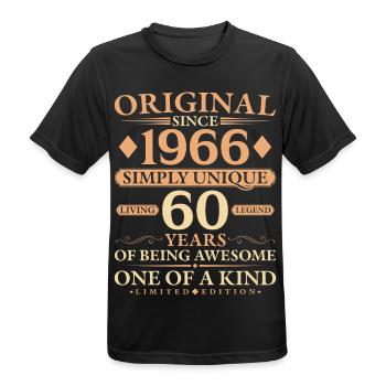 Original 1966 Living Legend 60th Birthday Gift - Männer T-Shirt atmungsaktiv - Schwarz - Vorne - AI Model Male 178 light (178cm)