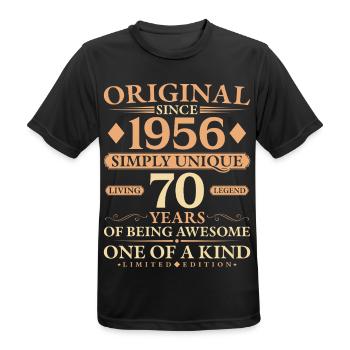 Original 1956 Living Legend 70th Birthday Gift - Männer T-Shirt atmungsaktiv - Schwarz - Vorne - AI Model Male 178 light (178cm)