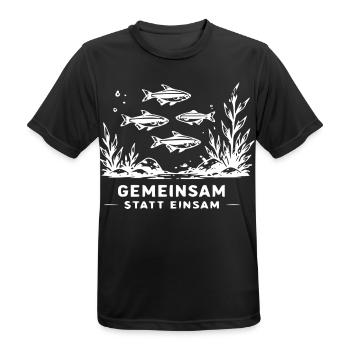 Gemeinsam statt einsam – Unterwasserfische - Männer T-Shirt atmungsaktiv - Schwarz - Vorne - AI Model Male 178 light (178cm)