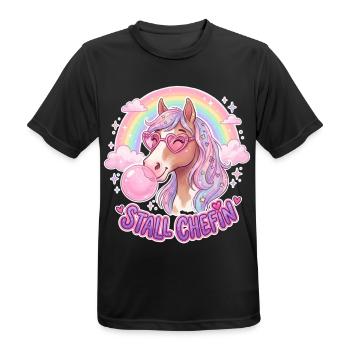 Stallchefin Pferdemädchen Reiterhof Reitersprüche - Männer T-Shirt atmungsaktiv - Schwarz - Vorne - AI Model Male 178 light (178cm)