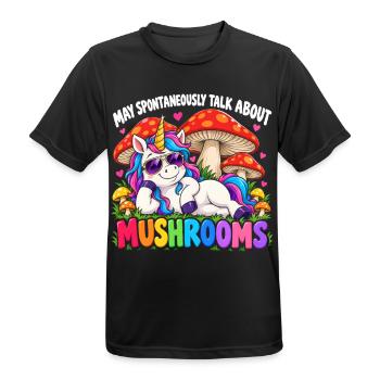 Cute Unicorn Mushroom Lovers - Männer T-Shirt atmungsaktiv - Schwarz - Vorne - AI Model Male 178 light (178cm)