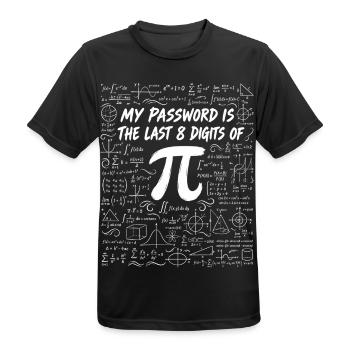 Pi Mathematik-Witz – Mein Passwort - Männer T-Shirt atmungsaktiv - Schwarz - Vorne - AI Model Male 178 light (178cm)