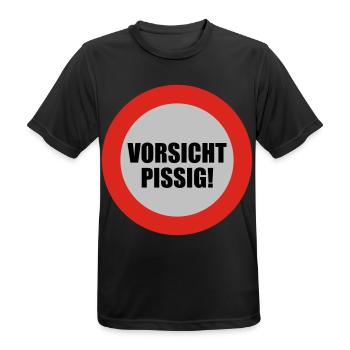 Vorsicht pissig | bösartig | übel | schelcht - Men's Breathable T-Shirt - black - Front - AI Model Male 178 light (178cm)