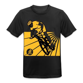 Mountainbike - Männer T-Shirt atmungsaktiv - Schwarz - Vorne - AI Model Male 178 light (178cm)