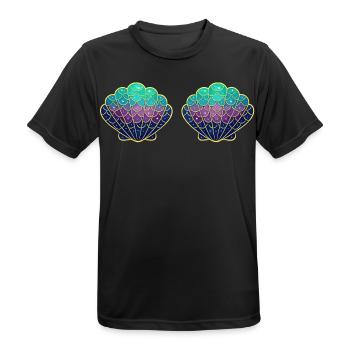 Mermaid Costume Women's Carnival Carnival Sweet - Men's Breathable T-Shirt - black - Front - AI Model Male 178 light (178cm)