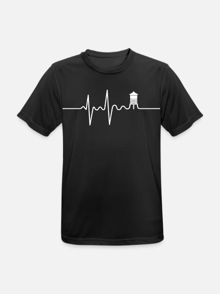 Water Tower Heartbeat Hydratation Spezialist - Männer T-Shirt atmungsaktiv - Schwarz