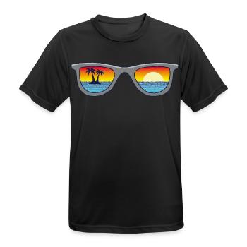 Sonnenbrille und Paradies - Männer T-Shirt atmungsaktiv - Schwarz - Vorne - AI Model Male 178 light (178cm)