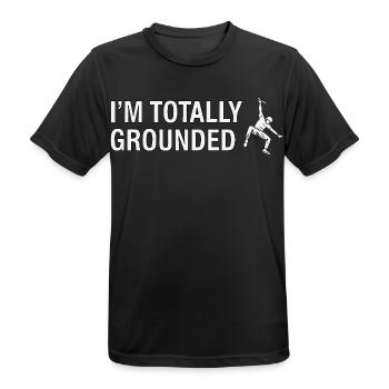 Totally Grounded Klettern - Männer T-Shirt atmungsaktiv - Schwarz - Vorne - AI Model Male 178 light (178cm)