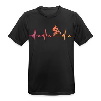 BMX Bike Sunset BMX Rider's Heartbeat - Männer T-Shirt atmungsaktiv - Schwarz - Vorne - AI Model Male 178 light (178cm)