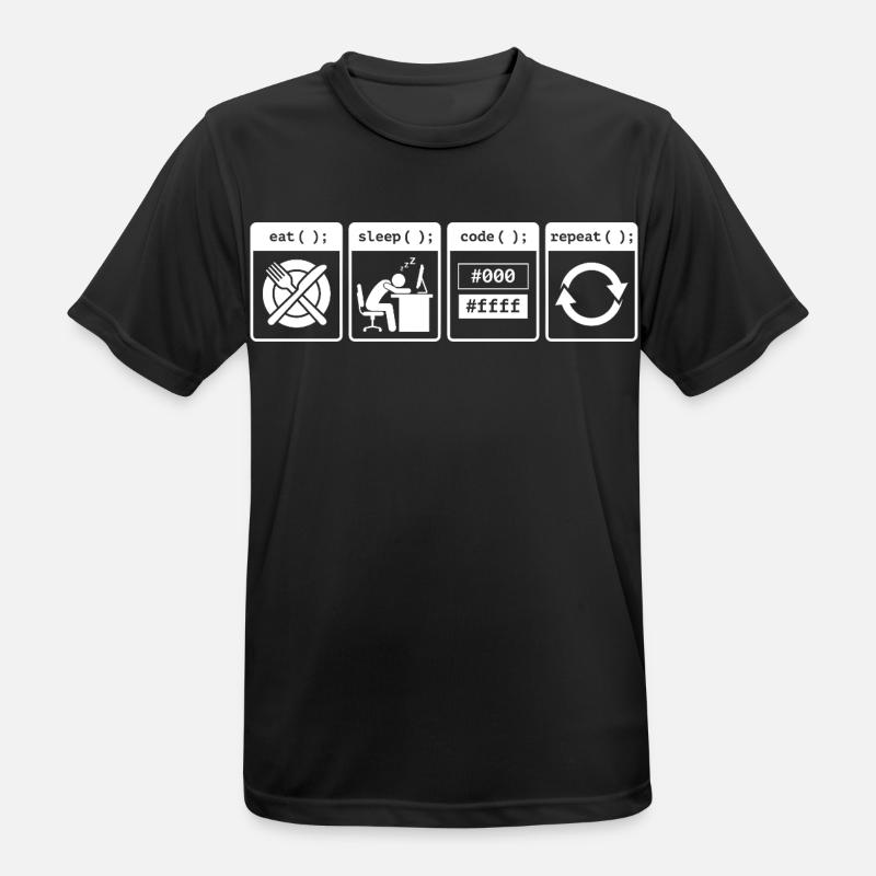 Eat Sleep Code Repeat – Coder Workflow Design - Men's Breathable T-Shirt - black