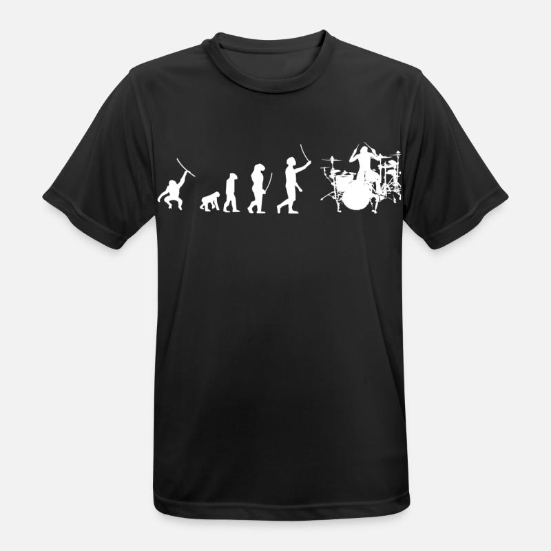 Evolution Drummer - Männer T-Shirt atmungsaktiv - Schwarz