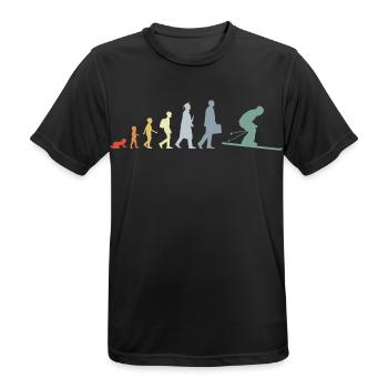 Évolution du ski - T-shirt respirant Homme - noir - Devant - AI Model Male 178 light (178cm)