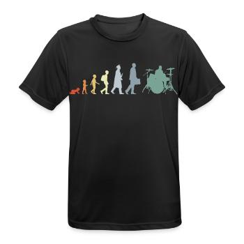 Drummer Evolution - Männer T-Shirt atmungsaktiv - Schwarz - Vorne - AI Model Male 178 light (178cm)