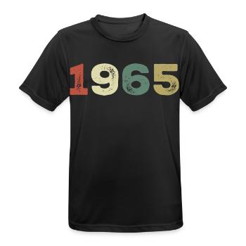 1965 Born in 1965 - Men's Breathable T-Shirt - black - Front - AI Model Male 178 light (178cm)