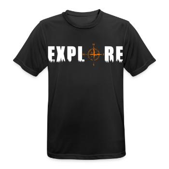 Explore Motiv mit einem Kompass - Männer T-Shirt atmungsaktiv - Schwarz - Vorne - AI Model Male 178 light (178cm)