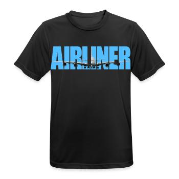 Avion de ligne A-380 - T-shirt respirant Homme - noir - Devant - AI Model Male 178 light (178cm)