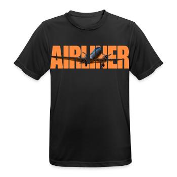 Airliner DC-3 - Men's Breathable T-Shirt - black - Front - AI Model Male 178 light (178cm)