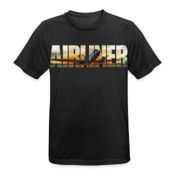 Airliner DC-3 - Men's Breathable T-Shirt - black - Front - AI Model Male 178 light (178cm)