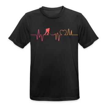 Eishockey herzschlag eishockeyspieler hockey - Männer T-Shirt atmungsaktiv - Schwarz - Vorne - AI Model Male 178 light (178cm)