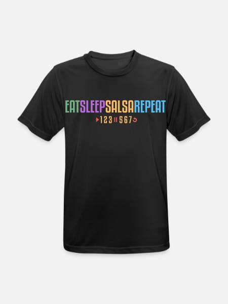 Eat Sleep Salsa Repeat – 123-567 - Männer T-Shirt atmungsaktiv - Schwarz