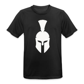 Spartanischer Helm Minimalismus - Männer T-Shirt atmungsaktiv - Schwarz - Vorne - AI Model Male 178 light (178cm)