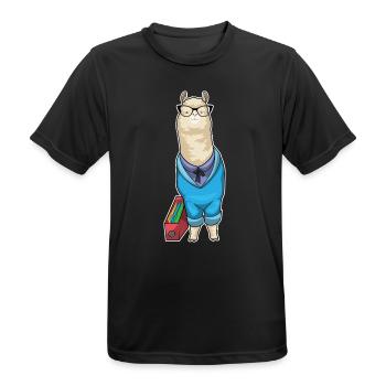 Alpaka Sekretärin Ordner Büro - Männer T-Shirt atmungsaktiv - Schwarz - Vorne - AI Model Male 178 light (178cm)