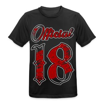 Officiellement 18 ans - T-shirt respirant Homme - noir - Devant - AI Model Male 178 light (178cm)