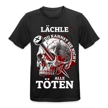 Smile, you can't kill them all - Men's Breathable T-Shirt - black - Front - AI Model Male 178 light (178cm)