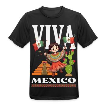 Mexiko Stolz & Heimat Mexikaner Mexico Flagge - Männer T-Shirt atmungsaktiv - Schwarz - Vorne - AI Model Male 178 light (178cm)