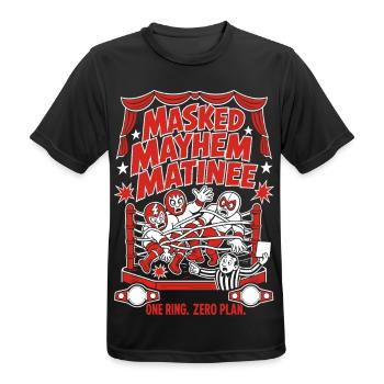 Masked Mayhem Wrestling Chaos - Men's Breathable T-Shirt - black - Front - AI Model Male 178 light (178cm)