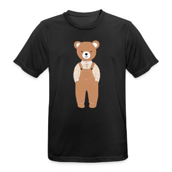 Teddy - Männer T-Shirt atmungsaktiv - Schwarz - Vorne - AI Model Male 178 light (178cm)