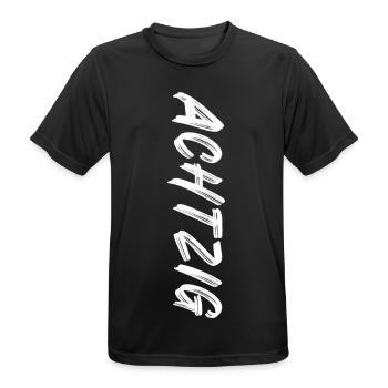 80 / Achtzig / 80. Geburtstag - Männer T-Shirt atmungsaktiv - Schwarz - Vorne - AI Model Male 178 light (178cm)