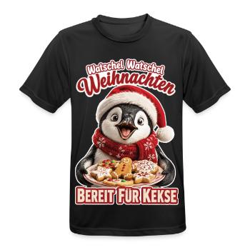 Watschel Watschel Weihnachten Pinguin - Männer T-Shirt atmungsaktiv - Schwarz - Vorne - AI Model Male 178 light (178cm)