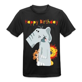 Happy Birthday - Erster Geburtstag - Zahl Eins - Männer T-Shirt atmungsaktiv - Schwarz - Vorne - AI Model Male 178 light (178cm)