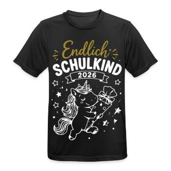 Endlich Schulkind 2026 Unicorn - Männer T-Shirt atmungsaktiv - Schwarz - Vorne - AI Model Male 178 light (178cm)