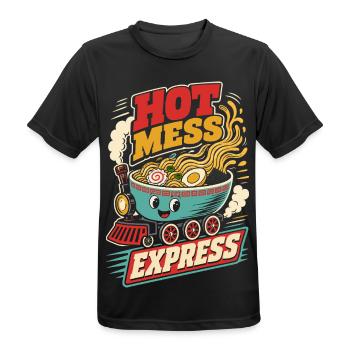Hot Mess Express Ramen Train - Men's Breathable T-Shirt - black - Front - AI Model Male 178 light (178cm)