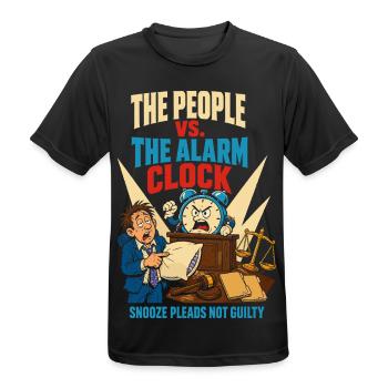 People against the alarm clock - Men's Breathable T-Shirt - black - Front - AI Model Male 178 light (178cm)