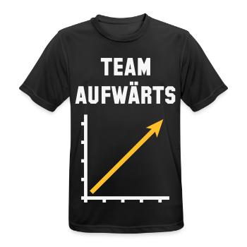 Team Aufwärts (Erfolg / Fortschritt / NEG Gold 2C) - Männer T-Shirt atmungsaktiv - Schwarz - Vorne - AI Model Male 178 light (178cm)