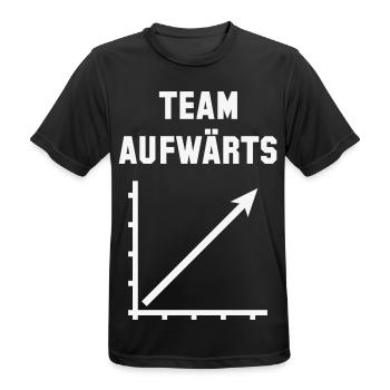 Team Aufwärts (Erfolg / Fortschritt / White) - Männer T-Shirt atmungsaktiv - Schwarz - Vorne - AI Model Male 178 light (178cm)