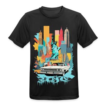 Ville de New York - T-shirt respirant Homme - noir - Devant - AI Model Male 178 light (178cm)