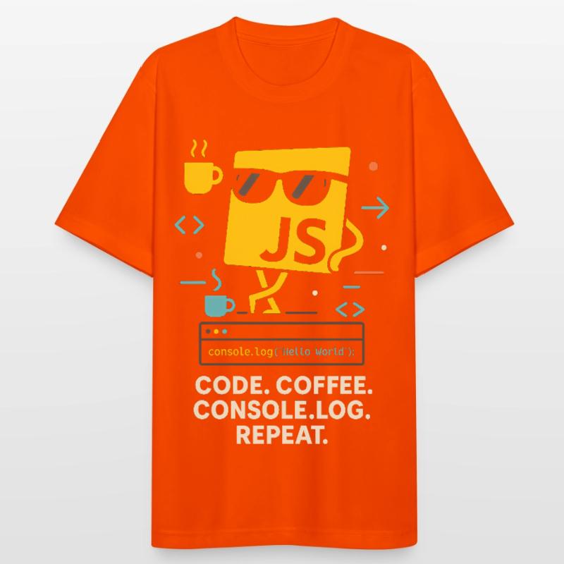 Code Coffee Console.log Repeat JavaScript Program Men's Breathable T-Shirt