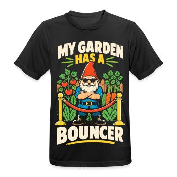 Gartenzwerg – My Garden Has a Bouncer - Männer T-Shirt atmungsaktiv - Schwarz - Vorne - AI Model Male 178 light (178cm)