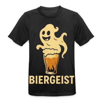 Biergeist lustiger Spruch - Happy Halloween - Männer T-Shirt atmungsaktiv - Schwarz - Vorne - AI Model Male 178 light (178cm)